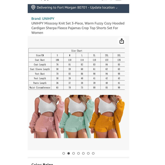 Women’s Missosy Cozy Fuzzy Crop Top / Size- XL - Picture 8 of 9